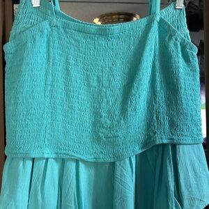 TORRID Turquoise Swim suit cover up SET